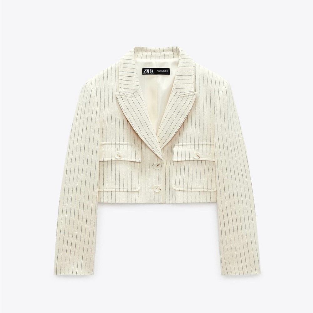 Zara Striped Cropped Blazer